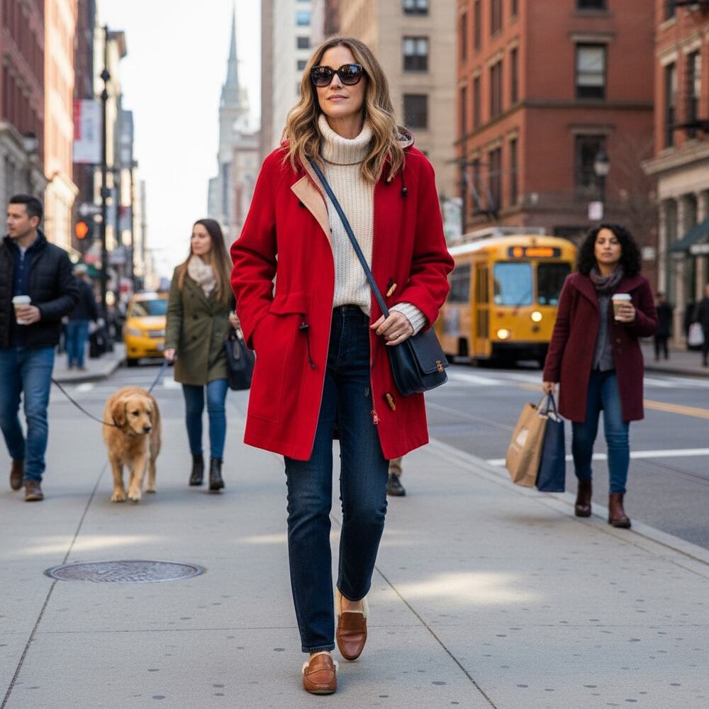 VTG Herman Kay Red Wool Hooded Jacket Nautical Cabin-Core Anorak-Style Coat 14